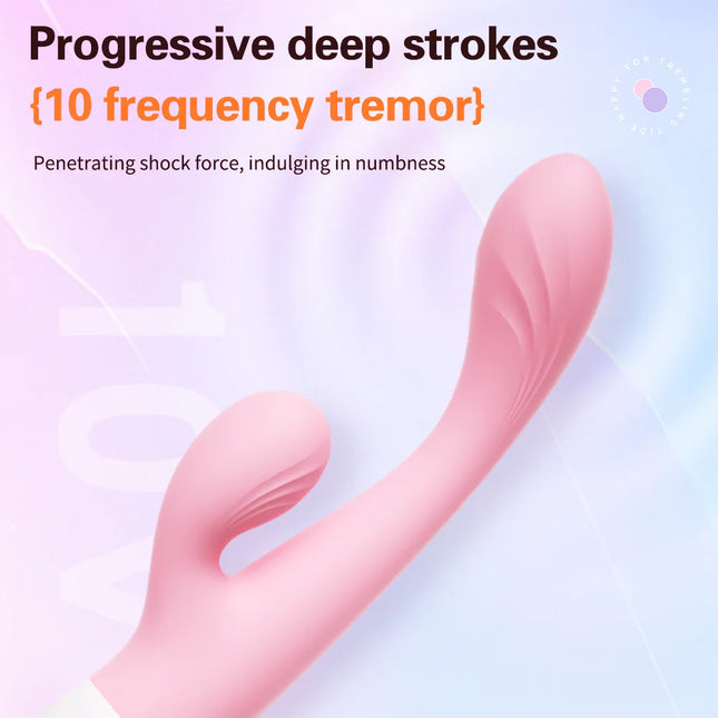 Rabbit Vibrator Dildo G Spot Clitoris Stimulator Nipple Vagina Massager Female Masturbator Erotic Orgasm Sex Toys For Women