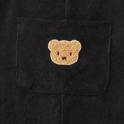 Winter Corduroy Overalls Warm Fluffy Baby Toddler Cartoon Decorated Loose Fit Home Out ection Windproof door Cold Prot Warm