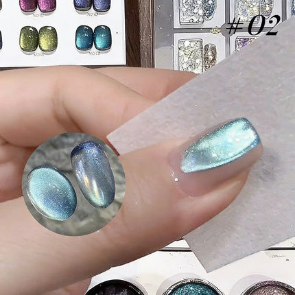 1-6PCS Popular Winter Internet Celebrity Hot-selling Northern Lights Cat Eye Magnet Gel Nail Polish Nail Art Nail Supplies