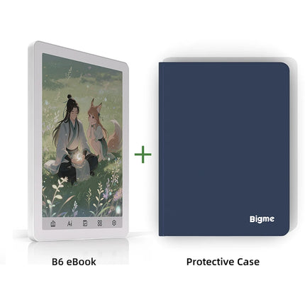 Bigme B6 6'' e-ink ebook reader, 4+64GB, Android 14 OS, with Google Play electronic book, 36-level front light, e-paper ereader