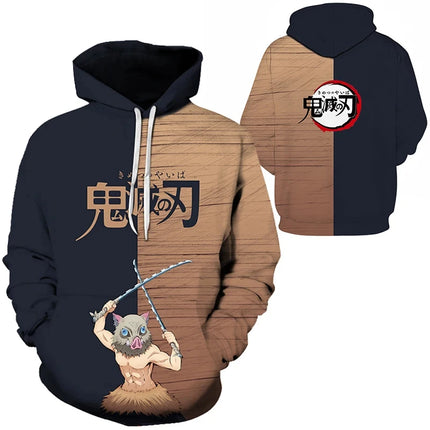 Funny 3D Anime Print Hoodies For Men Hip Hop Trend Y2k Clothing Fashion Casual Sweatshirts Autumn and Winter Oversized Pullover