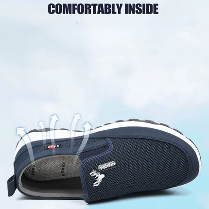 Men Running Hiking Sneakers Breathable Orthopedic Travel Plimsolls Slip On Comfortable for Outdoor Activity Hiking Walking