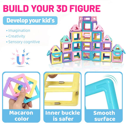 Big Size Macaron Designer Construction Set Model &Magnetic Building Blocks Educational Toys for Kids Birthday Gifts Random Color