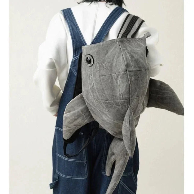 Cute Whale Shark Shape Backpack Durable Large Capacity Travel Bag Women Men Cute Outdoor Cartoon Knapsack Student Schoolbag