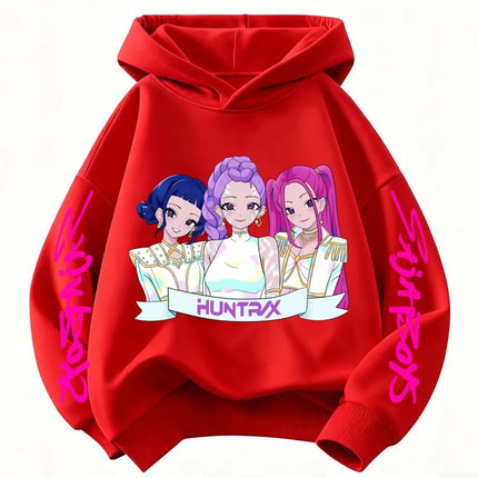 Korean Wave Demon Hunter Printed Autumn/Winter New Style Children's Hooded Sweatshirt Boys and Girls Casual Loose Top