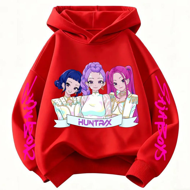 Korean Wave Demon Hunter Printed Autumn/Winter New Style Children's Hooded Sweatshirt Boys and Girls Casual Loose Top