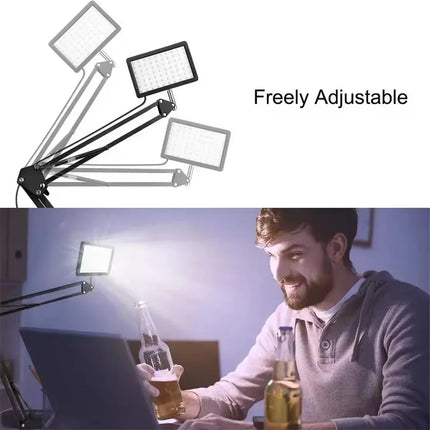 BSLIUFANG LED Photography Light Selfie Lights Conference Lighting Lamp With Scissor Arm Stand For Zoom YouTube Live Streaming