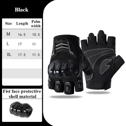 Half Finger Motorcycle Gloves, Breathable Anti-Slip Wear Resistant Anti-Fall Racing Gloves for Outdoor Cycling & Electric Bike