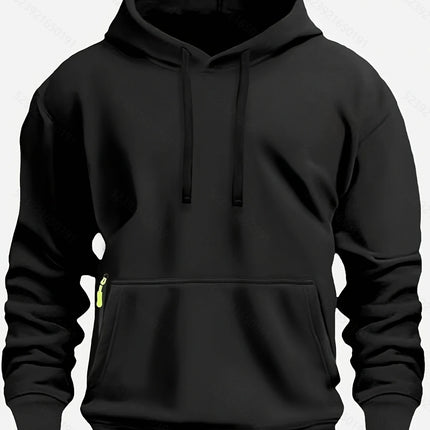 Fall/winter New Arrival Men's fleece Hoodie High Quality Solid Color Hooded Sweatshirt Male Fashionable street style sweatshirt