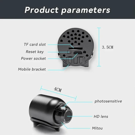 Lenovo Mini 8K HD Camera WiFi Wireless Night Vision Motion Detection Video Camera Home Security Camcorder Audio Video Recorder