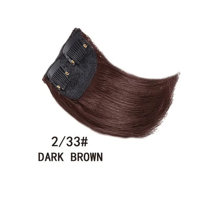 Synthetic 10cm Clip In Hair Extensions Short Straight Topper Invisible Seamless Side Cover Hairpiece Natural Volume Easy Wear