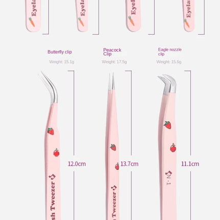 6 Types False Eyelash Tweezers Stainless Steel Anti-static Pincet Curved Strip 3D Lashes Extension Tweezer Makeup Tools