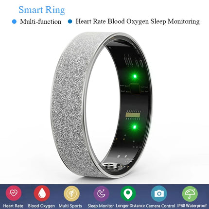 Simple Smart Ring Heart Rate Blood Oxygen Sleep Health Monitor Sport Ring IP68 Waterproof Pedometer Remote Gesture Control Photo