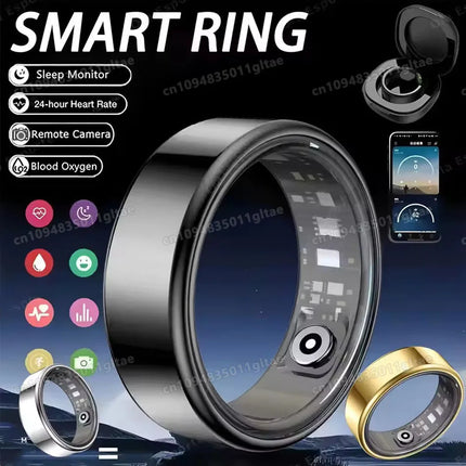 Smart Ring Men Women Bluetooth Monitor Blood HeartRate Blood Oxygen Monitor Smartring MultiSport 5ATM Waterproof 2026 SM-R390