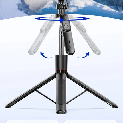 67in F16 Bluetooth Selfie Stick Tripod - Wireless Extendable Phone Holder with 1/4" Screw for Smartphone/Camera/Vlog