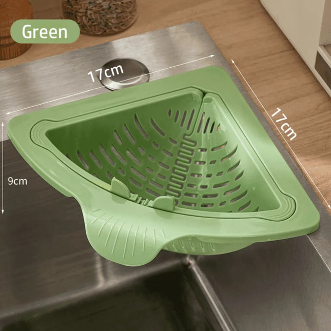 Separate Anti-leak Sink Drain Basket Filter Quickly Triangle Kitchen Sink Filter Strainer Magnetic Badge Holder