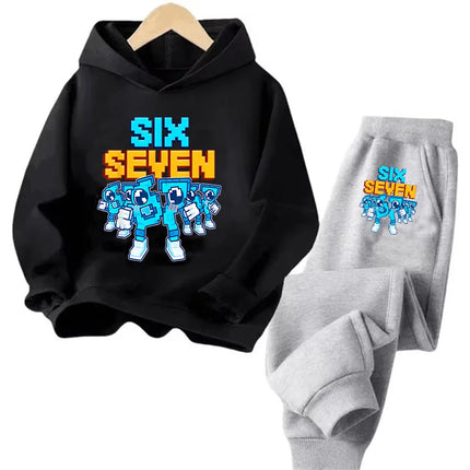 Six Seven Print Kids Hoodies Sets Italian Brainrot Steal A BrainRot Trucksuit Children's 67 Korean Sweatshirt Girls Boys Clothes