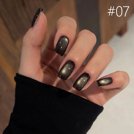 MIANEL 93A 10ML 2025 New Black Gem Cat Eye Gel Polish Whitening Dark-Style Edgy Nail Polish with Glass Beads Nail Art