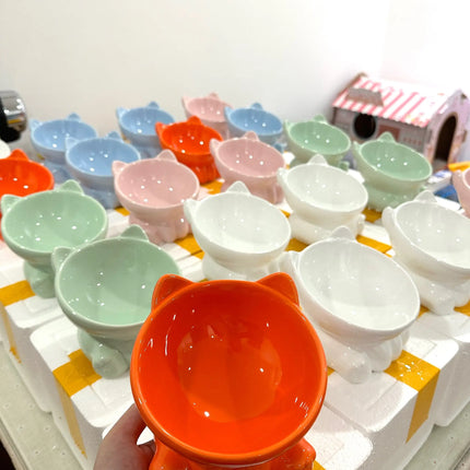 Ceramic Pet Food Bowl Tilt High Bottom Neck Protector Bowl Antichoking Dog and Cat Water Bowl Antidumping Dog Feeding Supplies