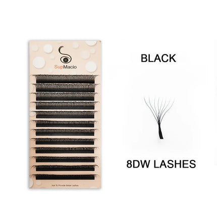 SUPMACIO W Shape 3D 4D 5D Premade Volume Fans Automatic Flowering Nature Soft Light Clover Lashes Bloom Eyelashes Extension