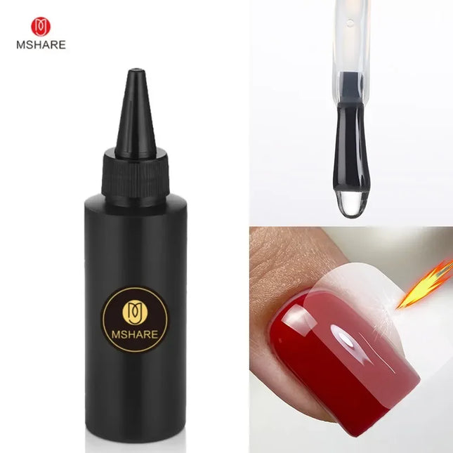 MSHARE 100ml Shiny Top Coat No Wipe Top Nail Gel for Gel Polish Semi-permanent Varnish No Sticker Hard Top Gel