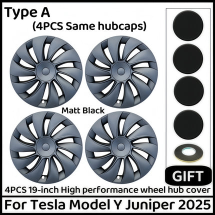 4PCS 19 Inch Full Rim Hub Caps Wheel Covers for Tesla Model Y Juniper Automobile Performance Replacement Accessory