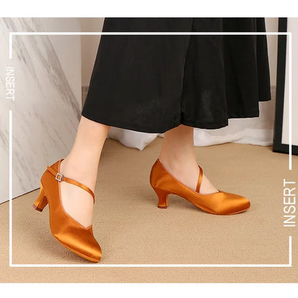 Adult High-heeled Modern Latin Dancing Shoes Professional National Standard Dance Practice Women's Waltz Dancing Shoes Flamenco