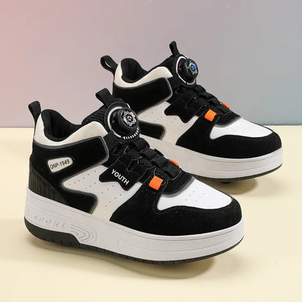 2Wheels Roller Skate Children Shoes Sneakers For Kids Boys Girls Sports Running Outdoor Adult Casual Women Tennis Size 31-42