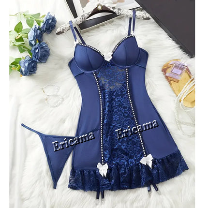 Fancy Lace Sexy Lingerie Set Women's Sexy Underwear g-String garter Hot Skirt Ensemble Outfits Erotic Bra set Erotic Underwear