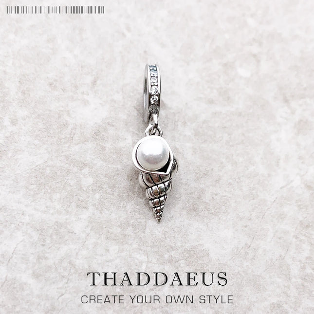 Charm Pendant Shell With Freashwater Pearl New Fine Jewelry 925 Sterling Silver Oceans Gift For Women Men