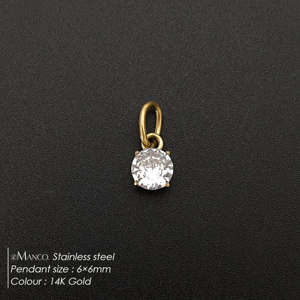 eManco 14K Gold Plated Stainless Steel  Inlaid With Zircon Pendant  Charm  Diy Jewelry Accessories Earring Making Supplies