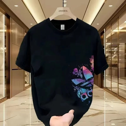 Summer New Casual Men's and Women's Printed Short-sleeved Cotton T-shirt Loose and Versatile Fashion Half-sleeved Casual Wear