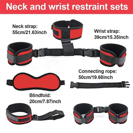 Adjustable Handcuffs And Blindfold Adult Sex Toys For Women Couples Collar Erotic Bdsm Bondage Set No Vibrator Games Sex Shop