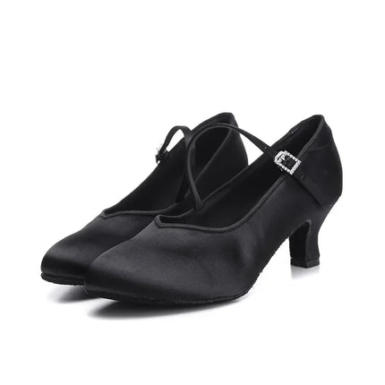 Adult High-heeled Modern Latin Dancing Shoes Professional National Standard Dance Practice Women's Waltz Dancing Shoes Flamenco