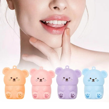 Long Lasting Nourishing Lip Balm Cute Bear Fruit Moisturizing Lip Balm Prevent Dryness & Hydrating Winter Care Lip Balm Lip Care