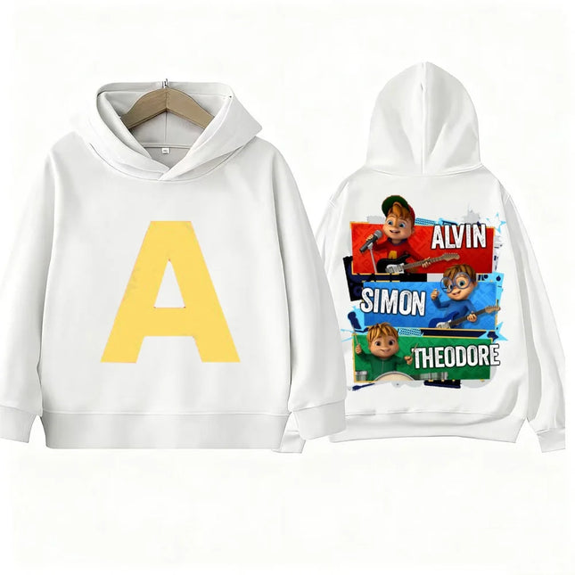 Alvin and Chipmunks Printed Children's Hoodie for Autumn and Winter Outdoor Boys and Girls Casual Kid Sweatshirt