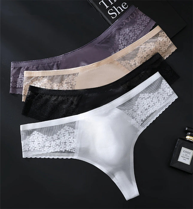 tanga hombre Seamless man thong lace mens lingеrie 3D convex bag Plus size men's underwear sexy for guys tangas hombres thongs