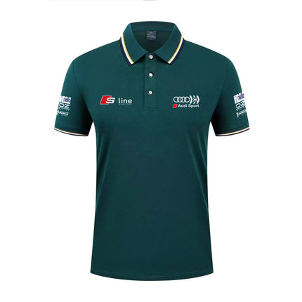 2026 Summer Trend Audi Printed Custom Car Modified Polo Shirt Men's Cotton Sleeveless T-Shirt Carro Personalizado Camisa Polo Ma