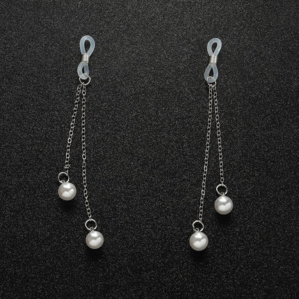 ✰✪1 Pair Sexy Vintage Pearl Pendant Nipple Clip Chest Chain Suitable For Wearing At Nightclubs Parties And Valentine's Day
