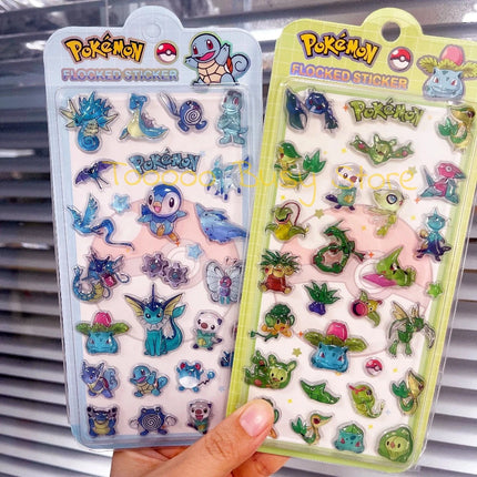 Cute Anime Pokemon 3D Resin Stickers Kawaii Pikachu Jelly Sticker Decals Crystal Decorative Sticker Phone Case DIY Kids Toy Gift