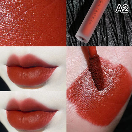 1Pc HERORANGE Velvet Matte Lip Mud Lip Glaze Easy To Apply Waterproof Non Smudging Long Lasting Non Stick Cup Cosmetic