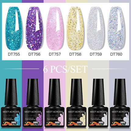 6pc Nail Gel Polish Set DIY Nail Art Semi Permanent UV LED Gel Kit For Nails Decoration Manicure Soak Off Painting Vernis Design