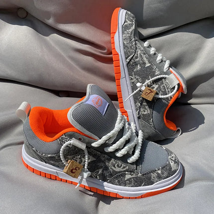 Large Size Men Volcano Gray Low-top Thick Big Tongue Sports Shoes Women Couple Versatile Trend Leisure Skateboarding Shoes