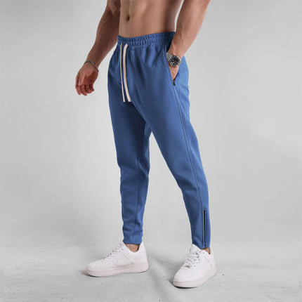 2026 Pants Men's Thick Sports Sweatpants Casual Running Loose Autumn Training Outdoor Straight Leg Slim Fit Zipper Cuff Trousers