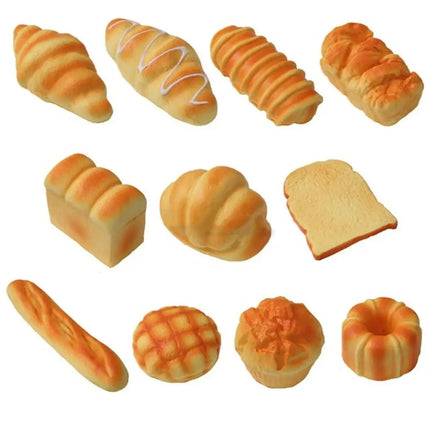 Stretch Squeezing Simulation Bread Squeeze Toy Fake Food Model Simulated Food Breakfast Squeeze Sensory Toys Toast Cake Elastic