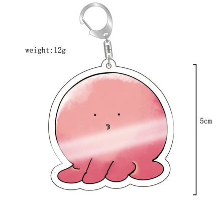 Anime Takopi’s Original Sin Cosplay Keychain Kawaii Pink Octopus Acrylic Pendant Key Chain Keyring Bag Accessories Prop Gift