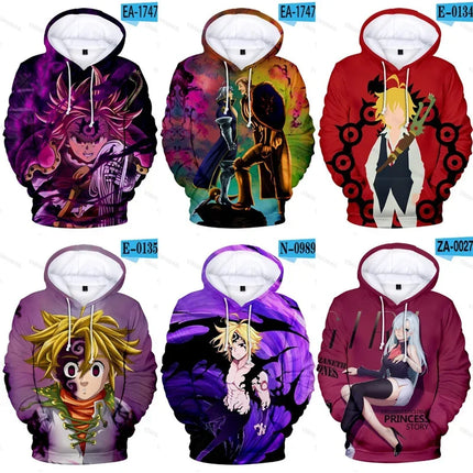 Meliodas The Seven Deadly Sins Hoodie Sweatshirt Anime Figures Kids Cosplay Costumes Sudaderas Para Hombres Boys Christmas Gifts
