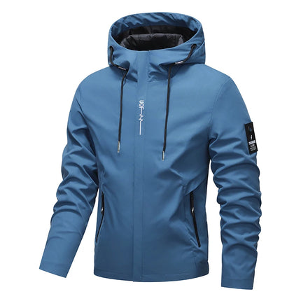 Men's Waterproof Outdoor Jacket - Hooded Windbreaker / Veste Extérieure Imperméable Hommes - Coupe-Vent à Capuche