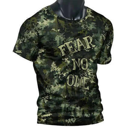 Summer New Men's T-shirt Sniper Printed Short-sleeved Top Men's Fitness Breathable Short-sleeved Street Fighting People Clothing