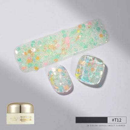 Pretty Colorful Glitter Nail Polish Reflective Candy Color Nail Varnish Semi Permanent UV Polish Nails Art Manicure Jelly Glue